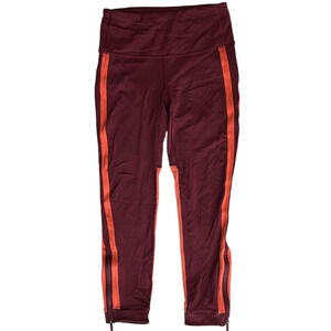 Lululemon 6 Zip The Line Crop Red Deep Ruby Poppy Coral High Rise Capri Legging